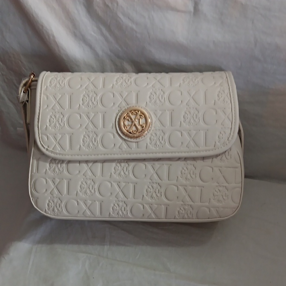 Christian Lacroix Cream Crossbody Bag with Gold Accent
